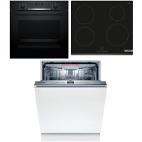 Zestaw AGD do zabudowy Bosch Piekarnik elektryczny HBG5370B0 + Płyta indukcyjna PUE63RBB5E + Zmywarka SMV4HVX32E