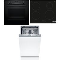 Zestaw AGD do zabudowy Bosch Piekarnik elektryczny HBG5370B0 + Płyta indukcyjna PUE63RBB5E + Zmywarka SPV4HMX10E