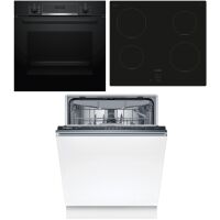 Zestaw AGD do zabudowy Bosch Piekarnik elektryczny HBA534EB0 + Płyta indukcyjna PUG611AA5E + Zmywarka SMV25EX02E