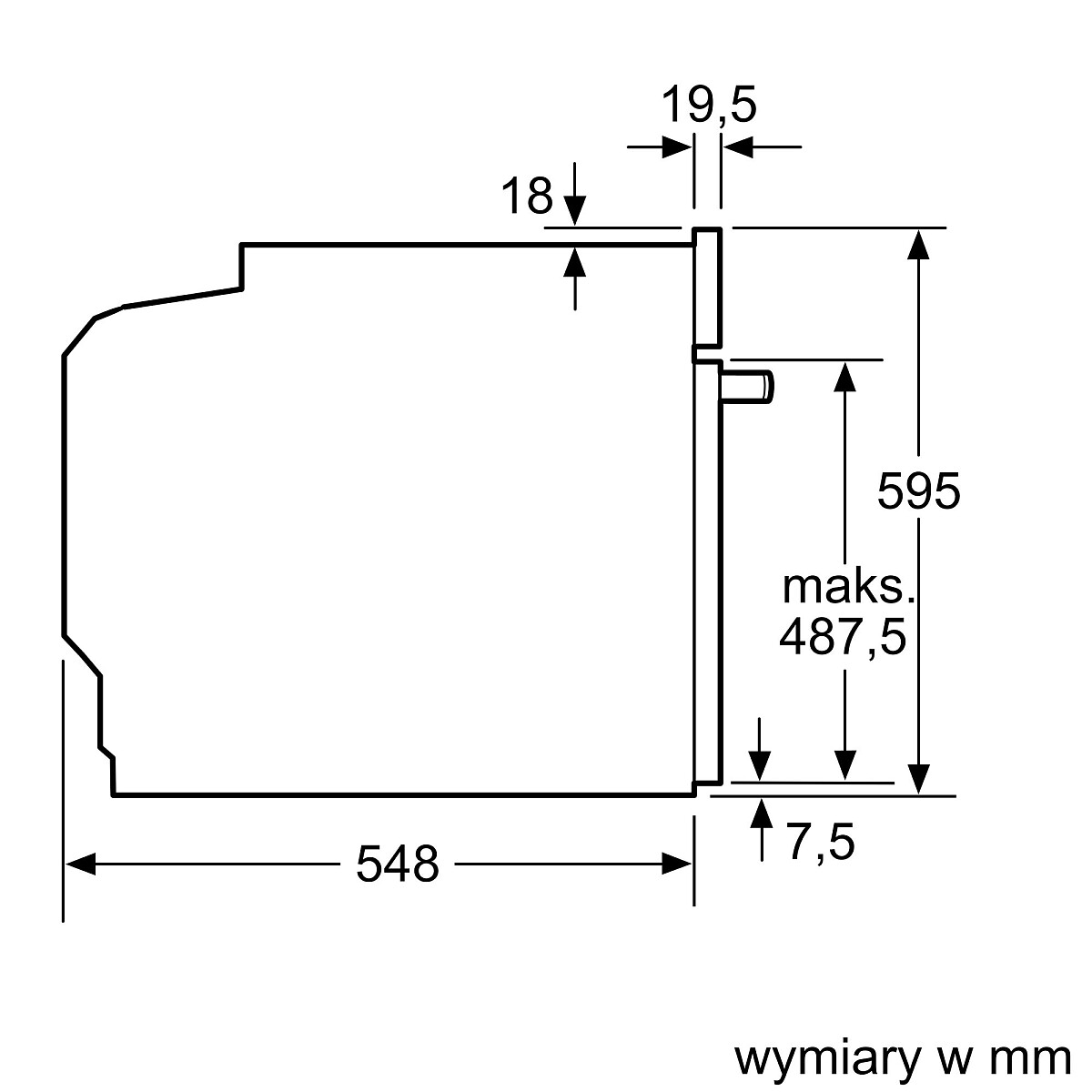 piekarnik elektryczny siemens iq700 hb736g1b1 rysunek techniczny 2