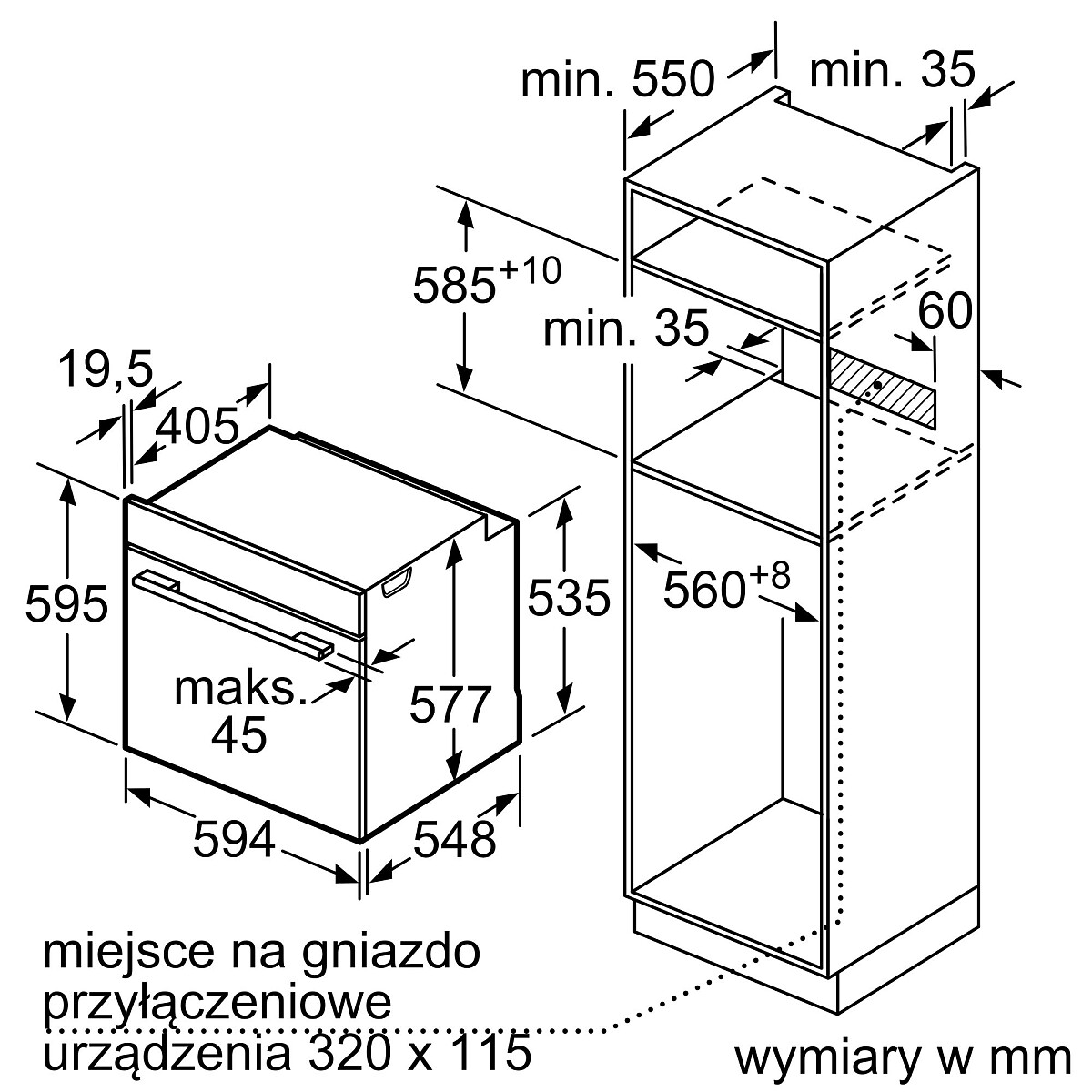 piekarnik elektryczny siemens iq700 hb736g1b1 rysunek techniczny 3