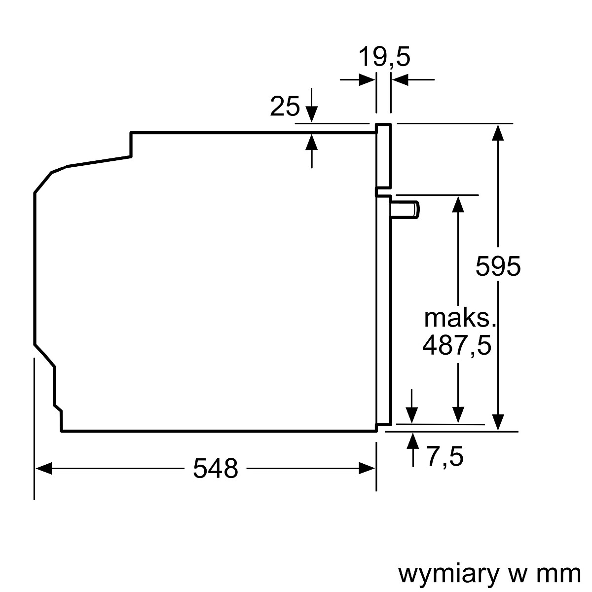piekarnik elektryczny bosch serie 2 hbg571eb4 rysunek techniczny 2